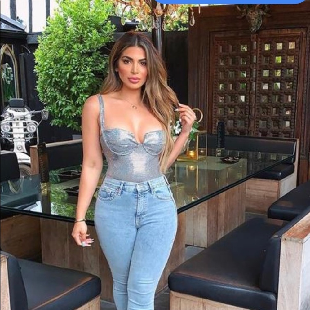 Fashion nova shining brighter metallic bodysuit